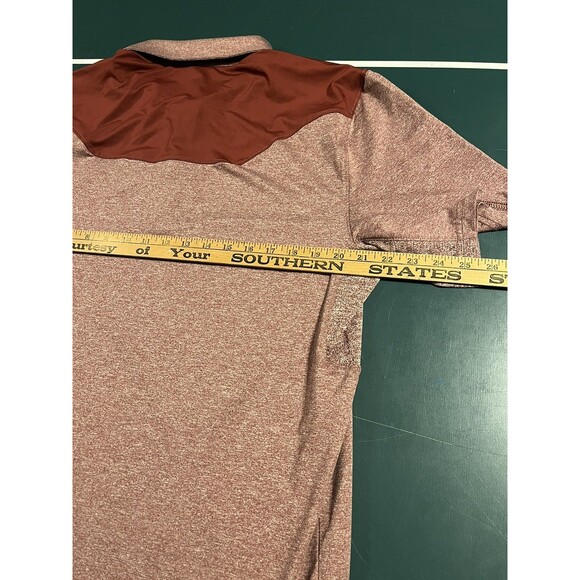 Men’s AG Gear Fore The Farmer Golf Polo Shirt LARGE Maroon Snap Farm Pro Stretch - Picture 7 of 7